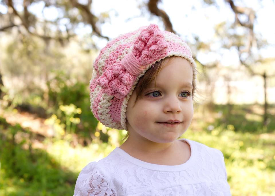 Crochet Pattern for Bella Slouch Beanie Hat with Bobble Bow | Crochet Hat Pattern | Hat Crocheting Pattern | DIY Written Crochet Instructions