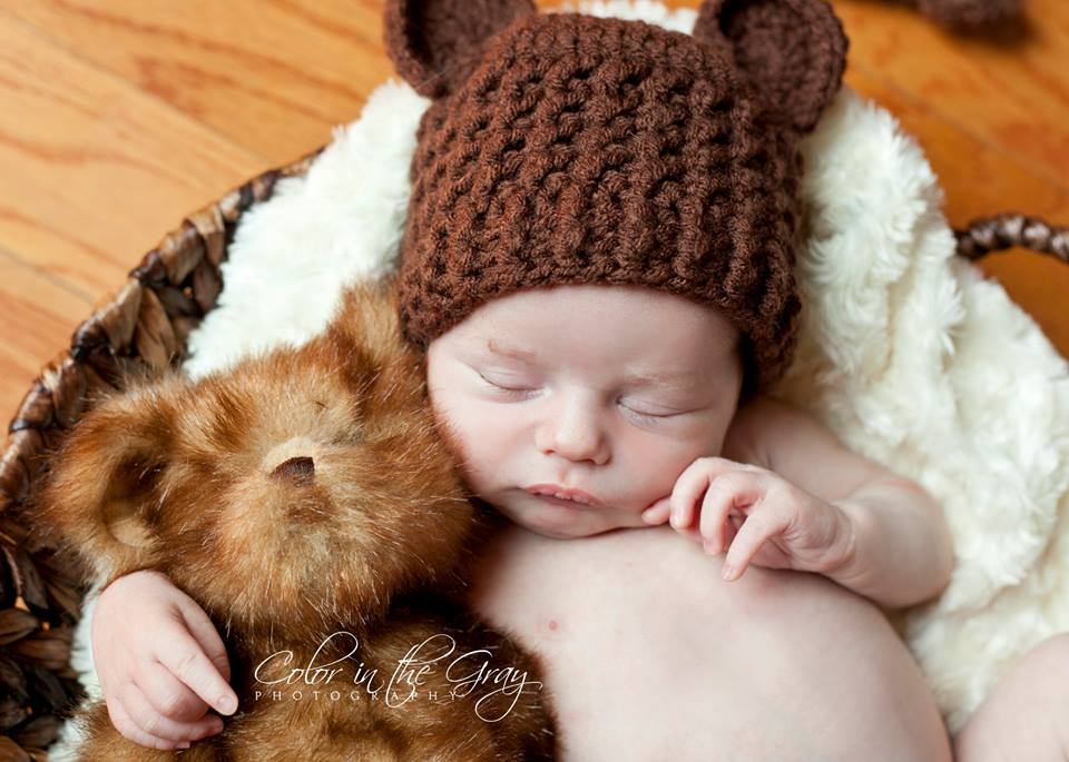 Crochet Pattern for Baby Bear Beanie | Crochet Baby Beanie Pattern | Baby Hat Crocheting Pattern | DIY Written Crochet Instructions