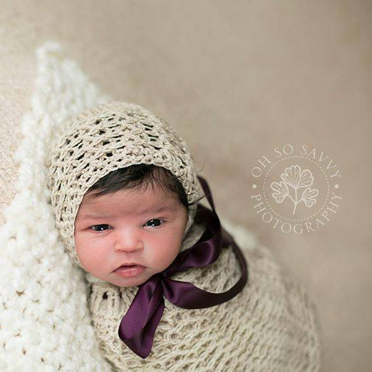 Crochet Pattern for Kylie Baby Bonnet | Crochet Baby Bonnet Pattern | Baby Hat Crocheting Pattern | DIY Written Crochet Instructions