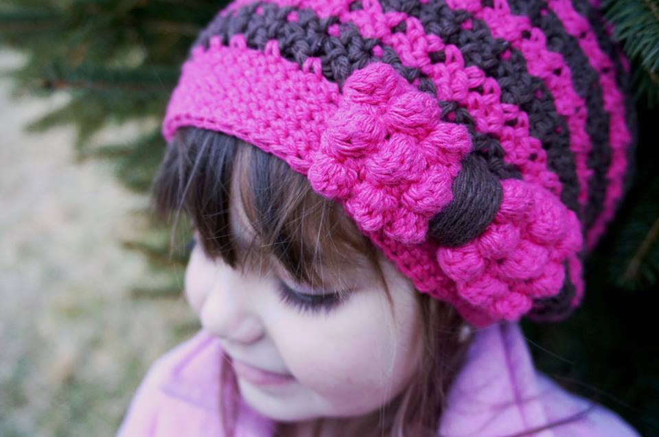 Crochet Pattern for Bella Slouch Beanie Hat with Bobble Bow | Crochet Hat Pattern | Hat Crocheting Pattern | DIY Written Crochet Instructions