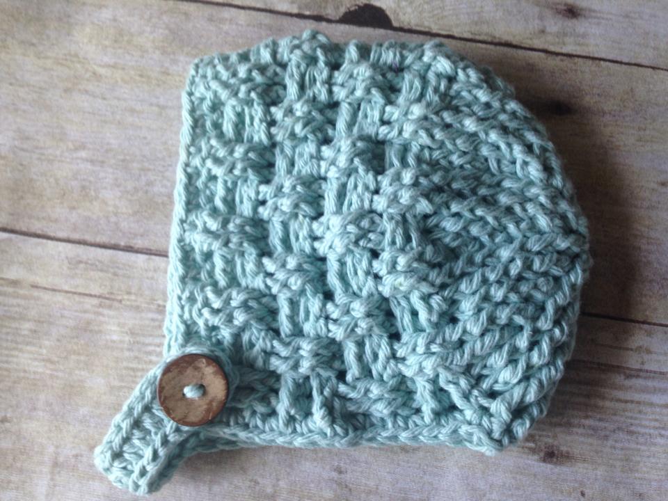 Crochet Pattern for Texture Weave Baby Bonnet | Crochet Baby Hat Pattern | Baby Bonnet Crocheting Pattern | DIY Written Crochet Instructions