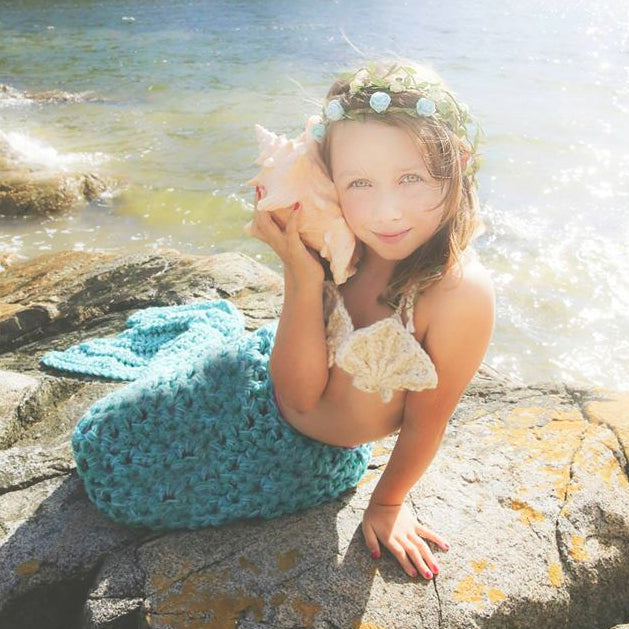 SET OF 2 Crochet Patterns for Mermaid Tail and Shell Bikini Top Photography Props | Crochet Mermaid Pattern | Mermaid Tail Crocheting Pattern | DIY Written Crochet Instructions