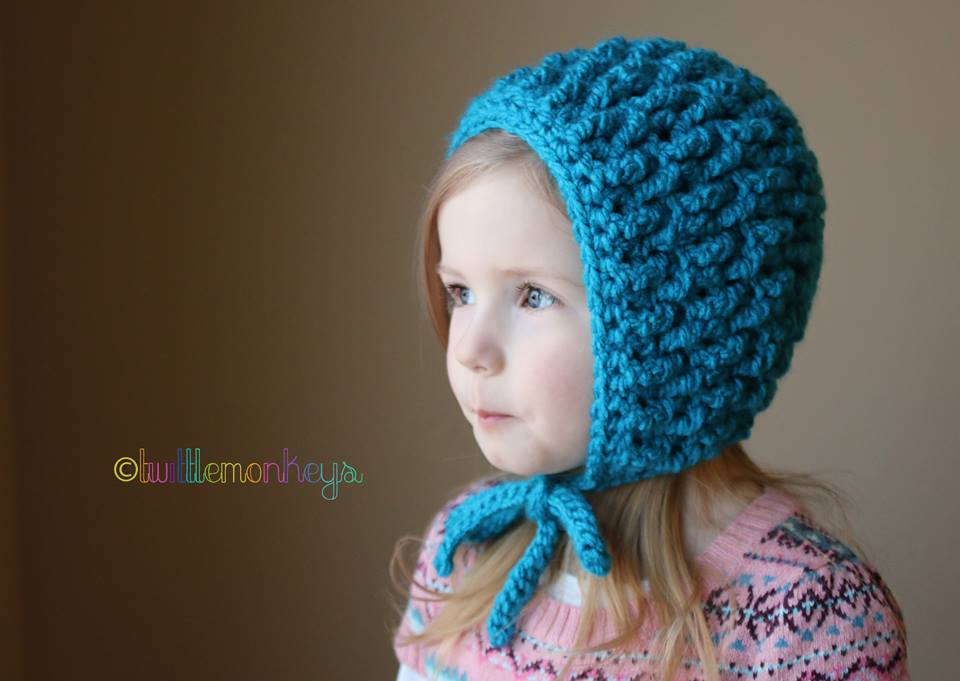 Crochet Pattern for Chunky Ripple Baby Bonnet | Crochet Baby Bonnet Pattern | Baby Hat Crocheting Pattern | DIY Written Crochet Instructions