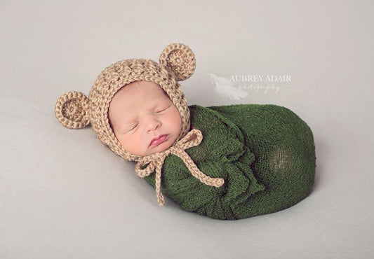 Crochet Pattern for Ribbed Baby Bear Bonnet | Crochet Baby Bonnet Pattern | Baby Hat Crocheting Pattern | DIY Written Crochet Instructions