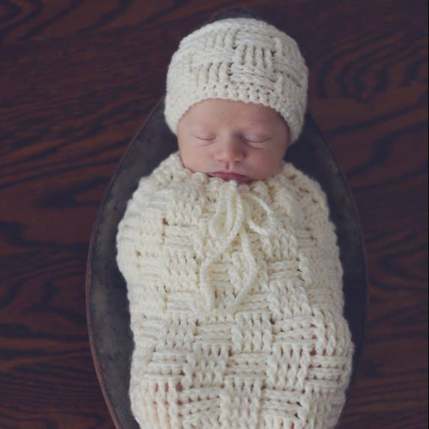 Crochet Pattern for Basket Weave Baby Cocoon, Swaddle Sack, or Bowl | Crochet Snuggle Sack Pattern | Baby Cocoon Crocheting Pattern | DIY Written Crochet Instructions