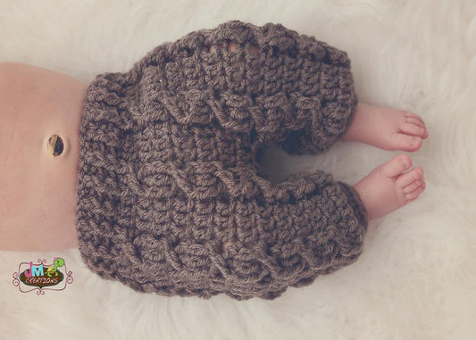 Crochet Pattern for Cable Cross Baby Pants or Shorties | Crochet Baby Pants Pattern | Baby Pants Crocheting Pattern | DIY Written Crochet Instructions