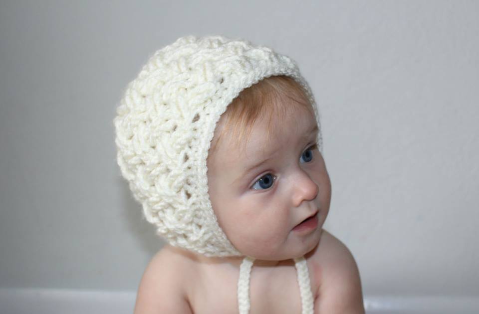 Crochet Pattern for Diagonal Weave Baby Bonnet | Crochet Baby Bonnet Pattern | Baby Hat Crocheting Pattern | DIY Written Crochet Instructions