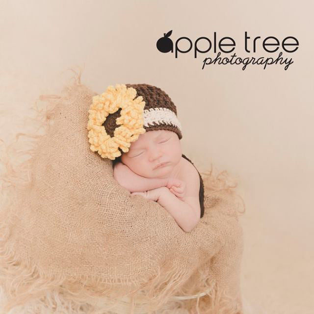 Crochet Pattern for Sunflower Beanie | Crochet Hat Pattern | Hat Crocheting Pattern | DIY Written Crochet Instructions