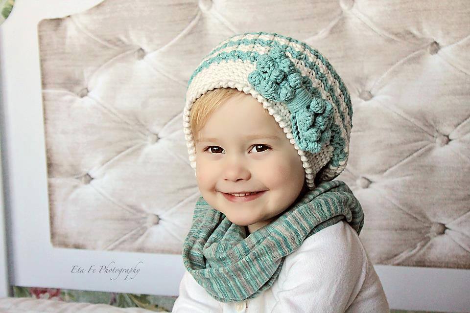 Crochet Pattern for Bella Slouch Beanie Hat with Bobble Bow | Crochet Hat Pattern | Hat Crocheting Pattern | DIY Written Crochet Instructions