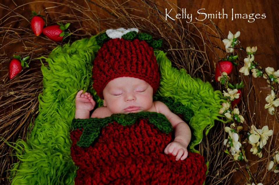 Crochet Pattern for Berrylicious Strawberry Beanie Hat | Crochet Hat Pattern | Hat Crocheting Pattern | DIY Written Crochet Instructions