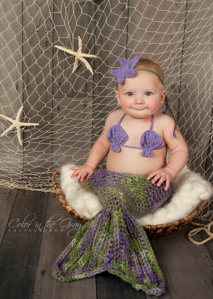 SET OF 3 Crochet Patterns for Mermaid Tail, Shell Bikini Top, & Starfish Headband Photography Props | Crochet Mermaid Pattern | Mermaid Tail Crocheting Pattern | DIY Written Crochet Instructions