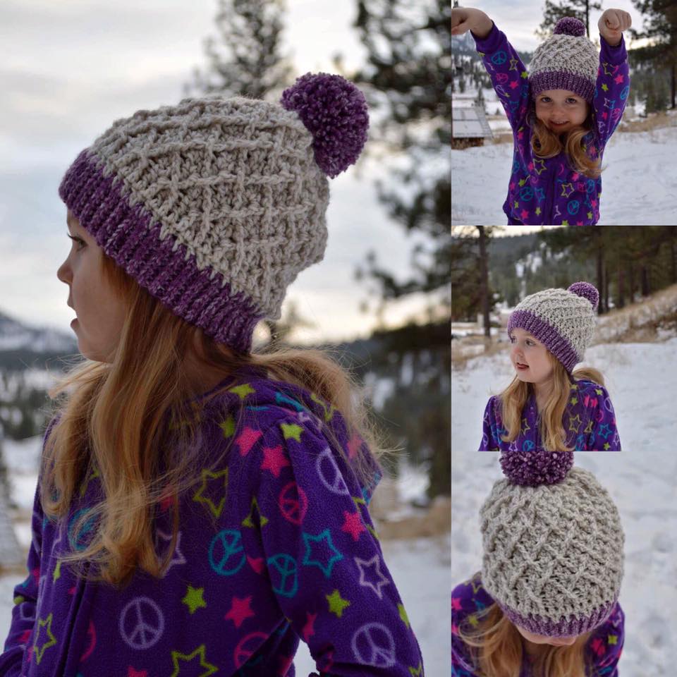 Crochet Pattern for Mini Harlequin Slouch, Ponytail, or Messy Bun Hat | Crochet Hat Pattern | Hat Crocheting Pattern | DIY Written Crochet Instructions