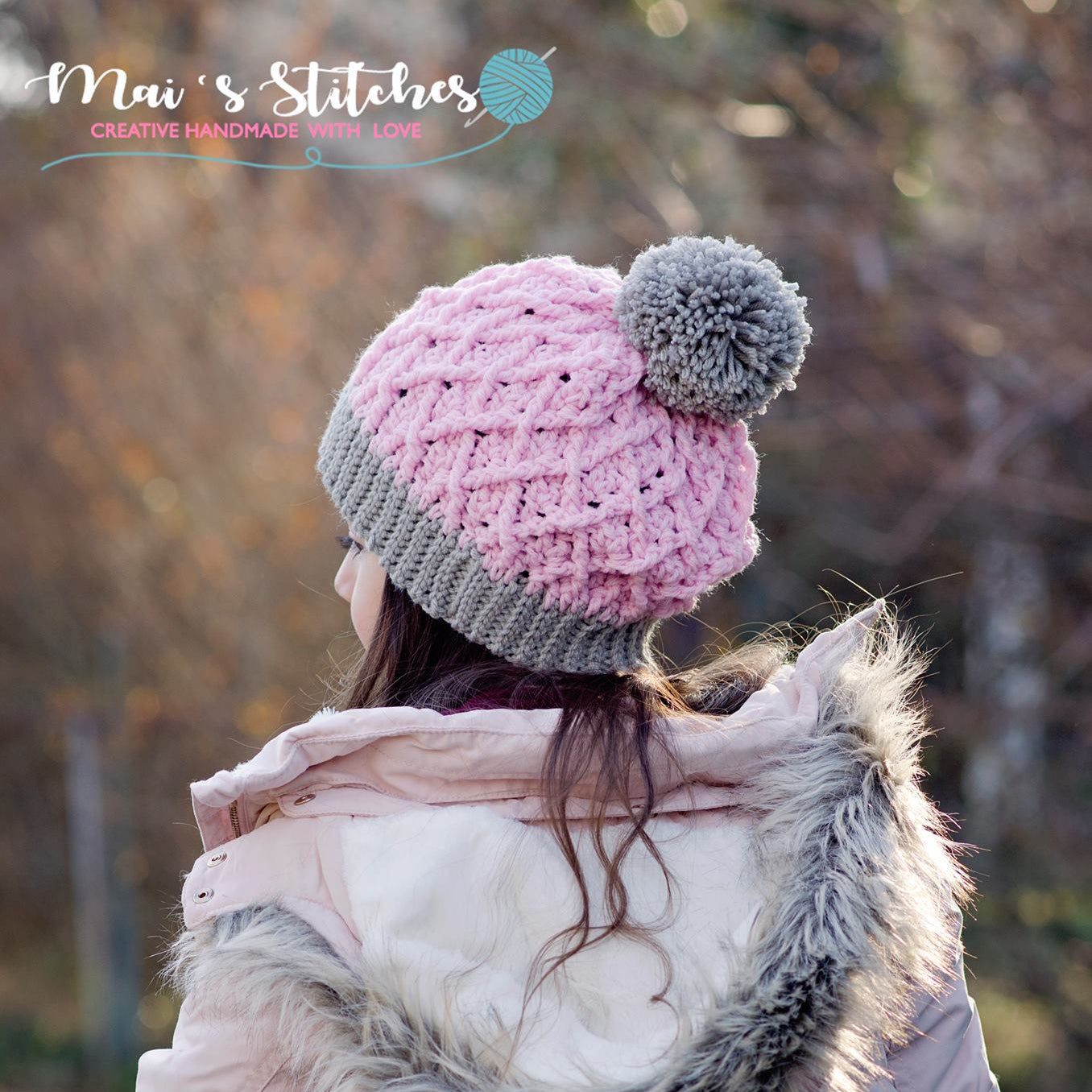 Crochet Pattern for Mini Harlequin Slouch, Ponytail, or Messy Bun Hat | Crochet Hat Pattern | Hat Crocheting Pattern | DIY Written Crochet Instructions