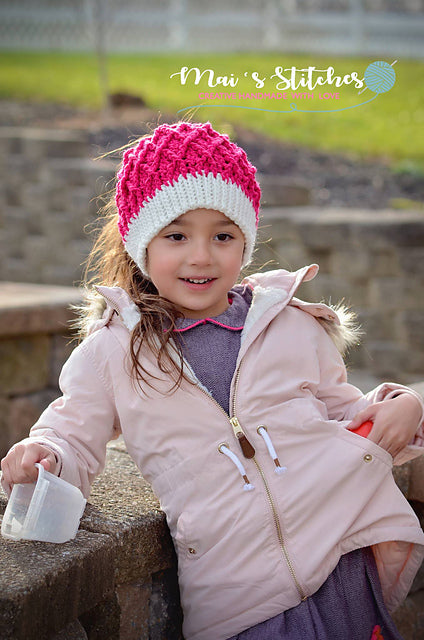 Crochet Pattern for Mini Harlequin Slouch, Ponytail, or Messy Bun Hat | Crochet Hat Pattern | Hat Crocheting Pattern | DIY Written Crochet Instructions