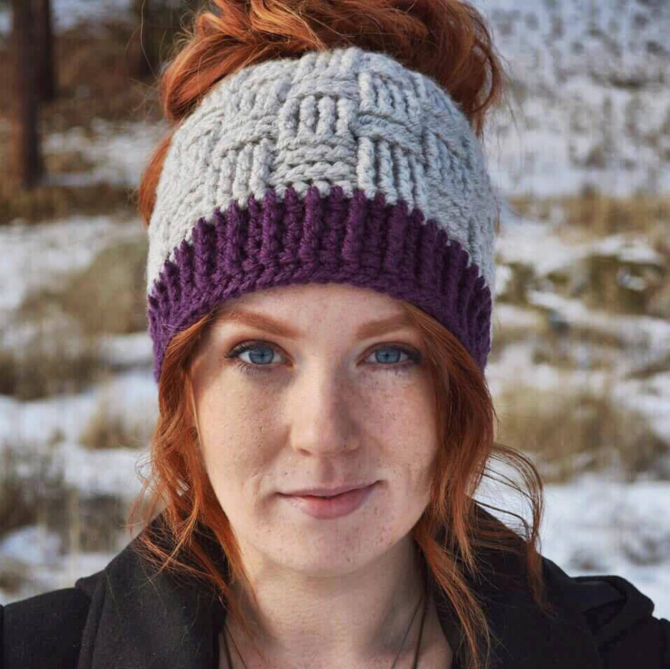 Crochet Pattern for Basket Weave Ponytail or Messy Bun Beanie Hat (DIY Tutorial) | Crochet Hat Pattern | Hat Crocheting Pattern | DIY Written Crochet Instructions