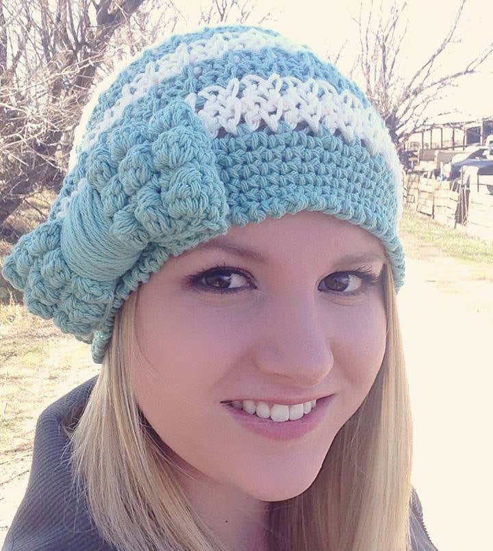 Crochet Pattern for Bella Slouch Beanie Hat with Bobble Bow | Crochet Hat Pattern | Hat Crocheting Pattern | DIY Written Crochet Instructions