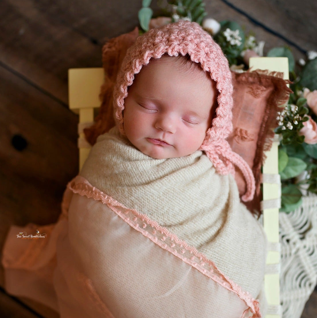 Crochet Pattern for Vintage Star Baby Bonnet | Crochet Baby Bonnet Pattern | Baby Hat Crocheting Pattern | DIY Written Crochet Instructions
