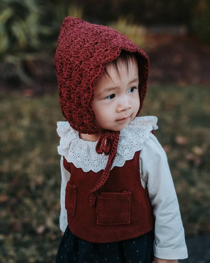 Crochet Pattern for Lacy Pixie Bonnet | Crochet Baby Bonnet Pattern | Baby Hat Crocheting Pattern | DIY Written Crochet Instructions