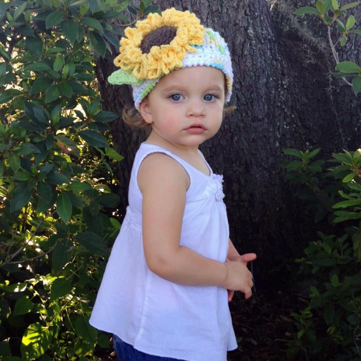 Crochet Pattern for Sunflower Beanie | Crochet Hat Pattern | Hat Crocheting Pattern | DIY Written Crochet Instructions