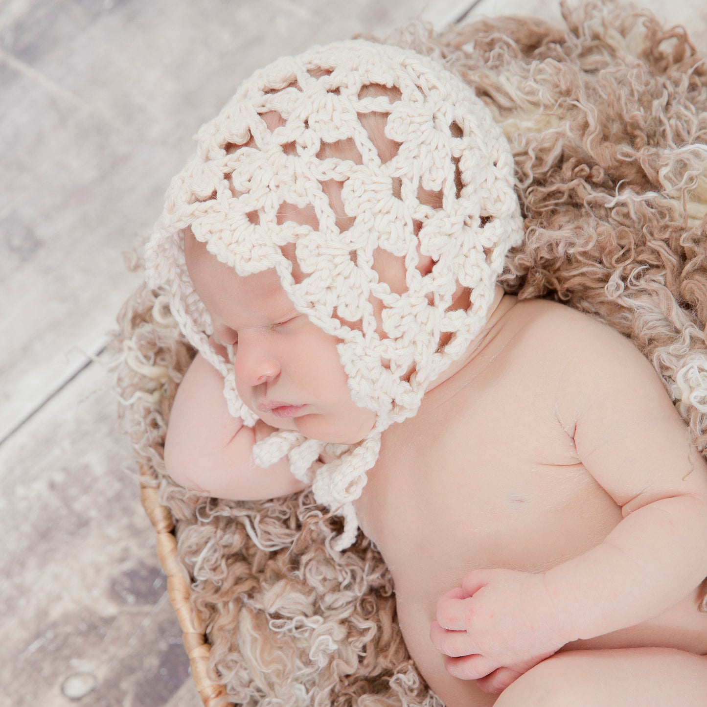 Crochet Pattern for Fleurette Baby Bonnet | Crochet Baby Bonnet Pattern | Baby Hat Crocheting Pattern | DIY Written Crochet Instructions