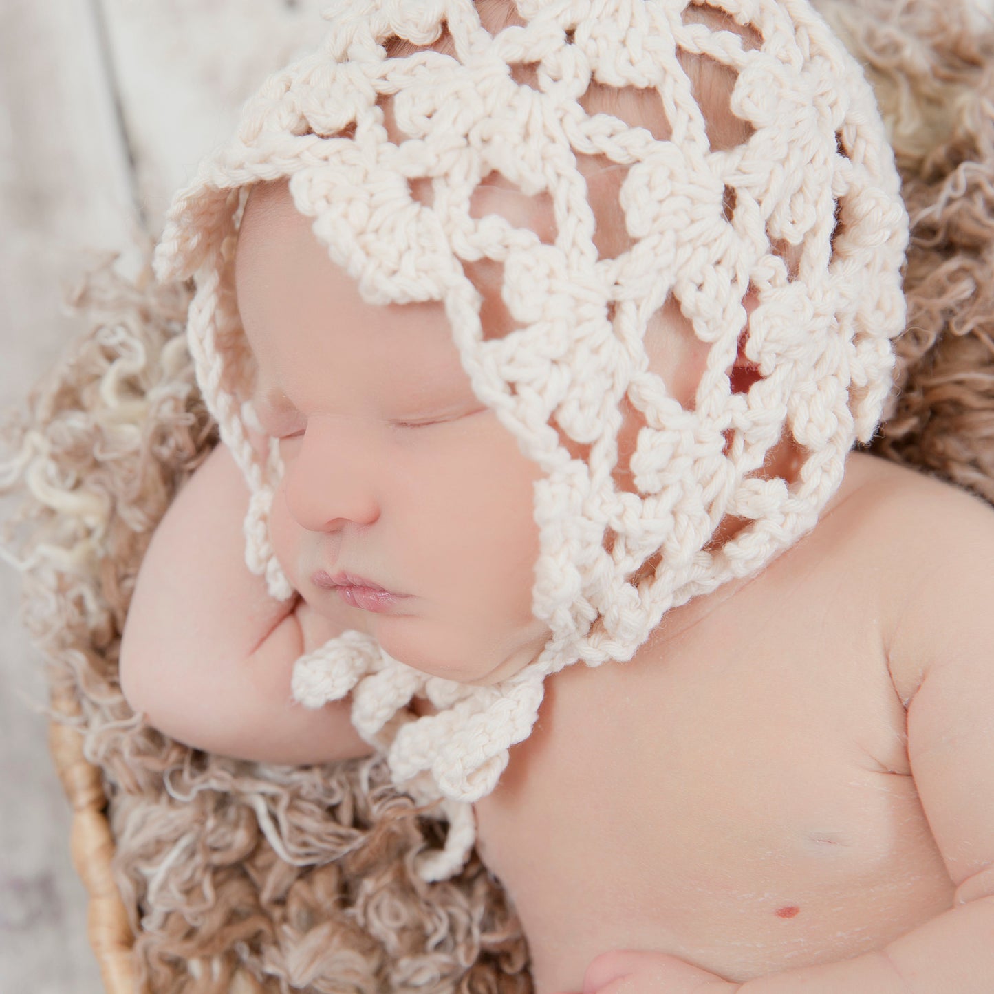Crochet Pattern for Fleurette Baby Bonnet | Crochet Baby Bonnet Pattern | Baby Hat Crocheting Pattern | DIY Written Crochet Instructions
