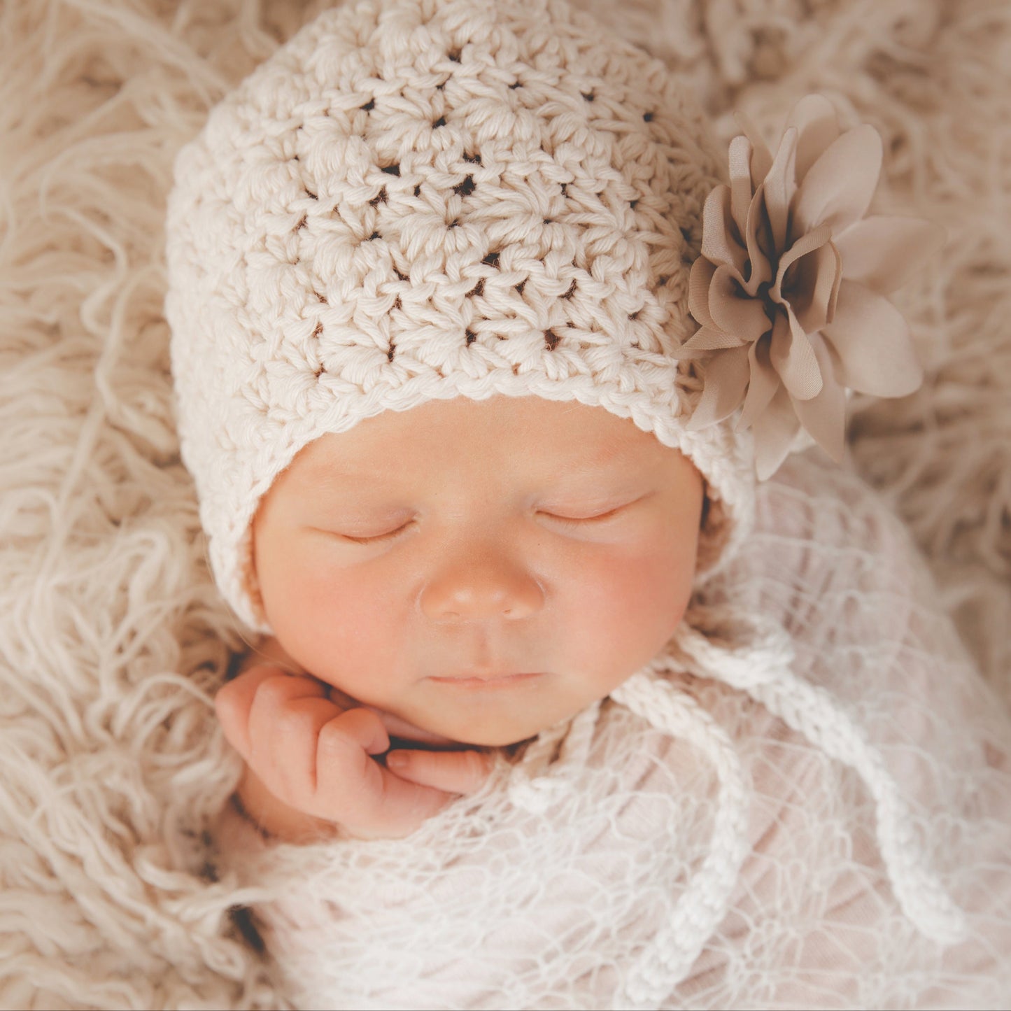 Crochet Pattern for Vintage Star Baby Bonnet | Crochet Baby Bonnet Pattern | Baby Hat Crocheting Pattern | DIY Written Crochet Instructions