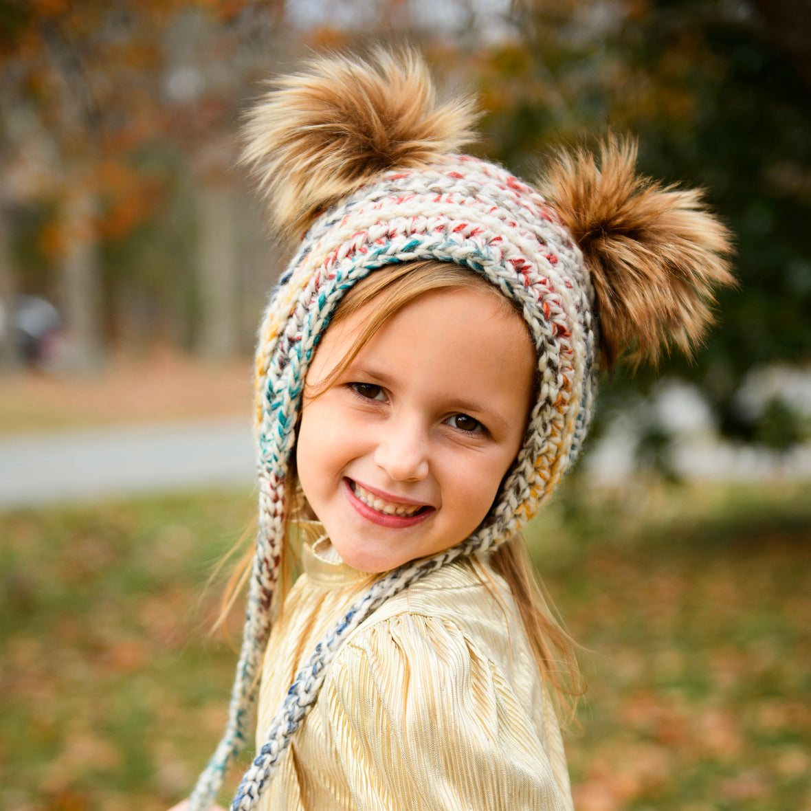 Crochet Pattern for Double Pom Fur Trim Bonnet | Crochet Double Pom Bonnet Pattern | Fur Trim Baby Bonnet Crocheting Pattern | DIY Written Crochet Instructions