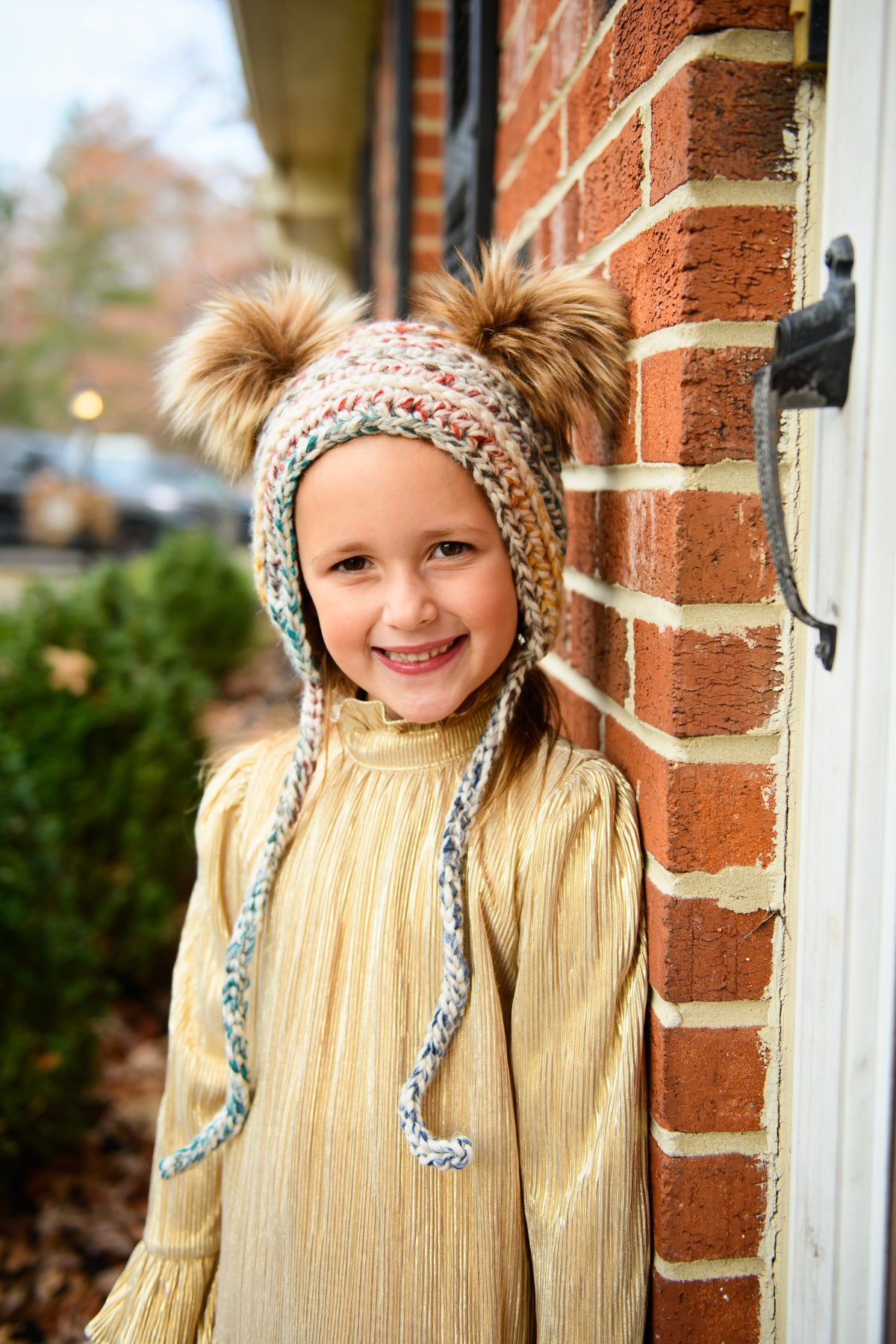 Crochet Pattern for Double Pom Fur Trim Bonnet | Crochet Double Pom Bonnet Pattern | Fur Trim Baby Bonnet Crocheting Pattern | DIY Written Crochet Instructions