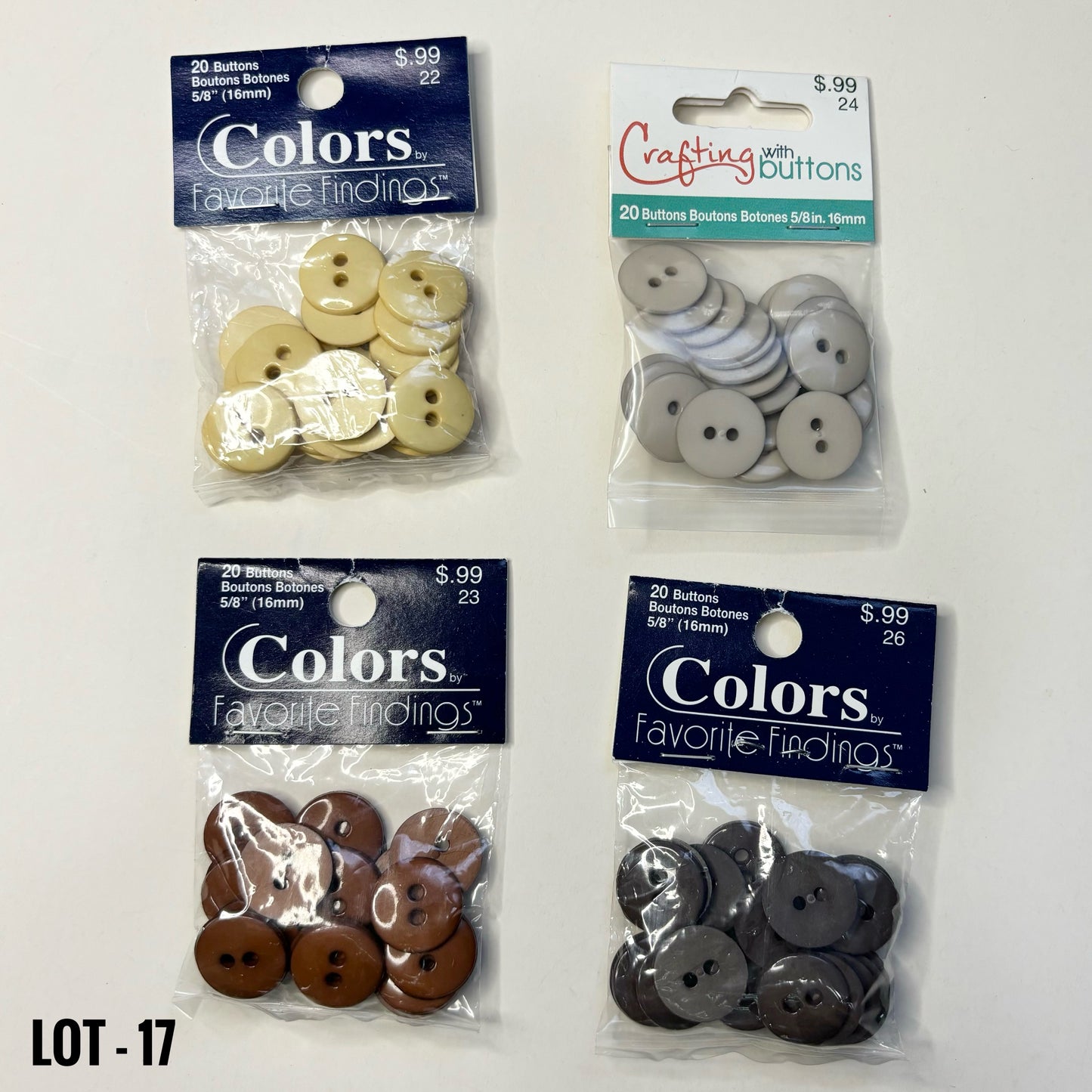 BUTTONS: Assorted Lots (various colors and sizes)