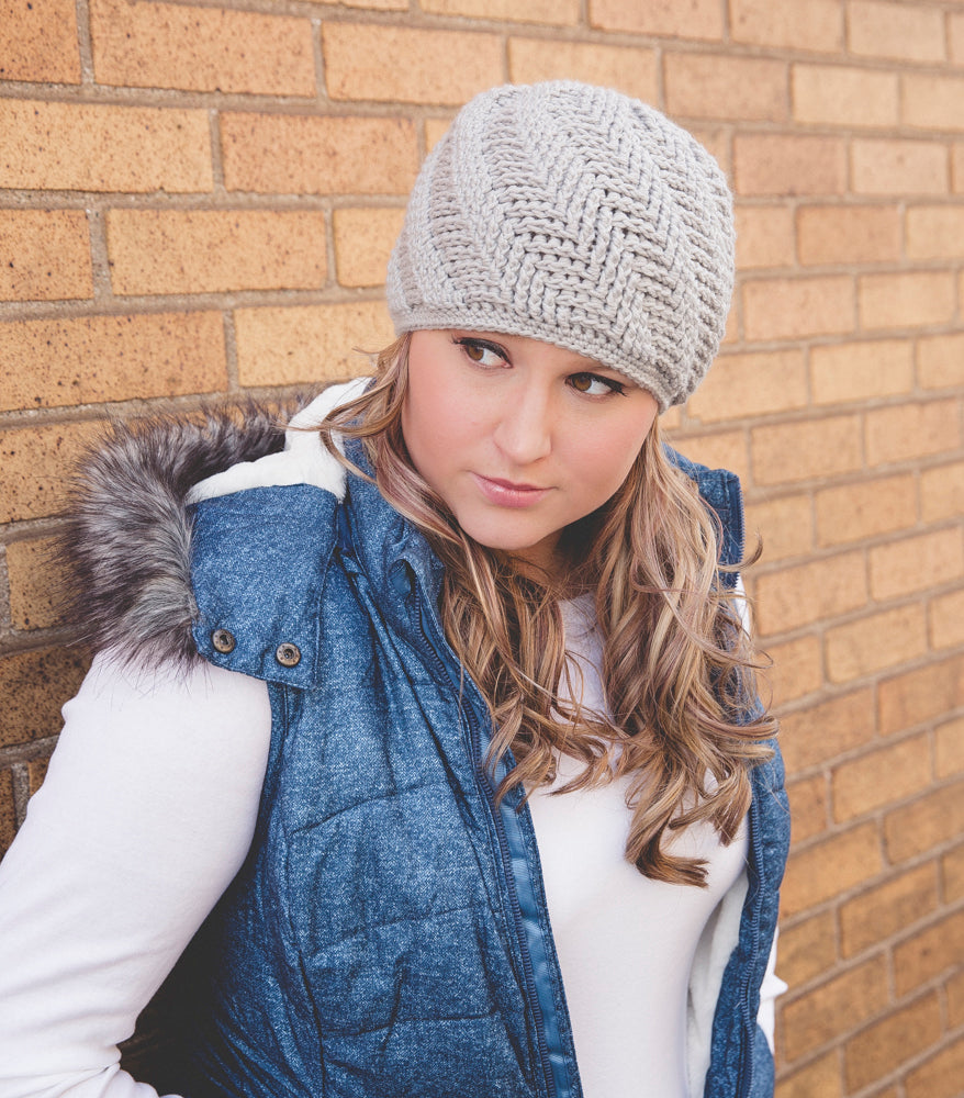 Crochet Pattern for Spiral Herringbone Beanie | Crochet Hat Pattern | Hat Crocheting Pattern | DIY Written Crochet Instructions