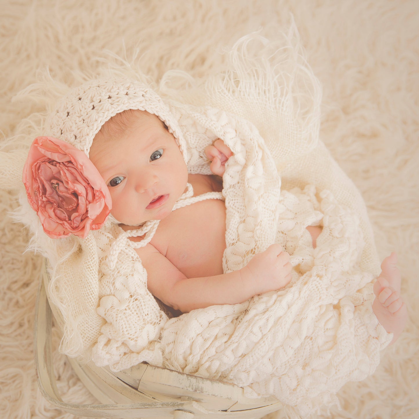 Crochet Pattern for Vintage Star Baby Bonnet | Crochet Baby Bonnet Pattern | Baby Hat Crocheting Pattern | DIY Written Crochet Instructions