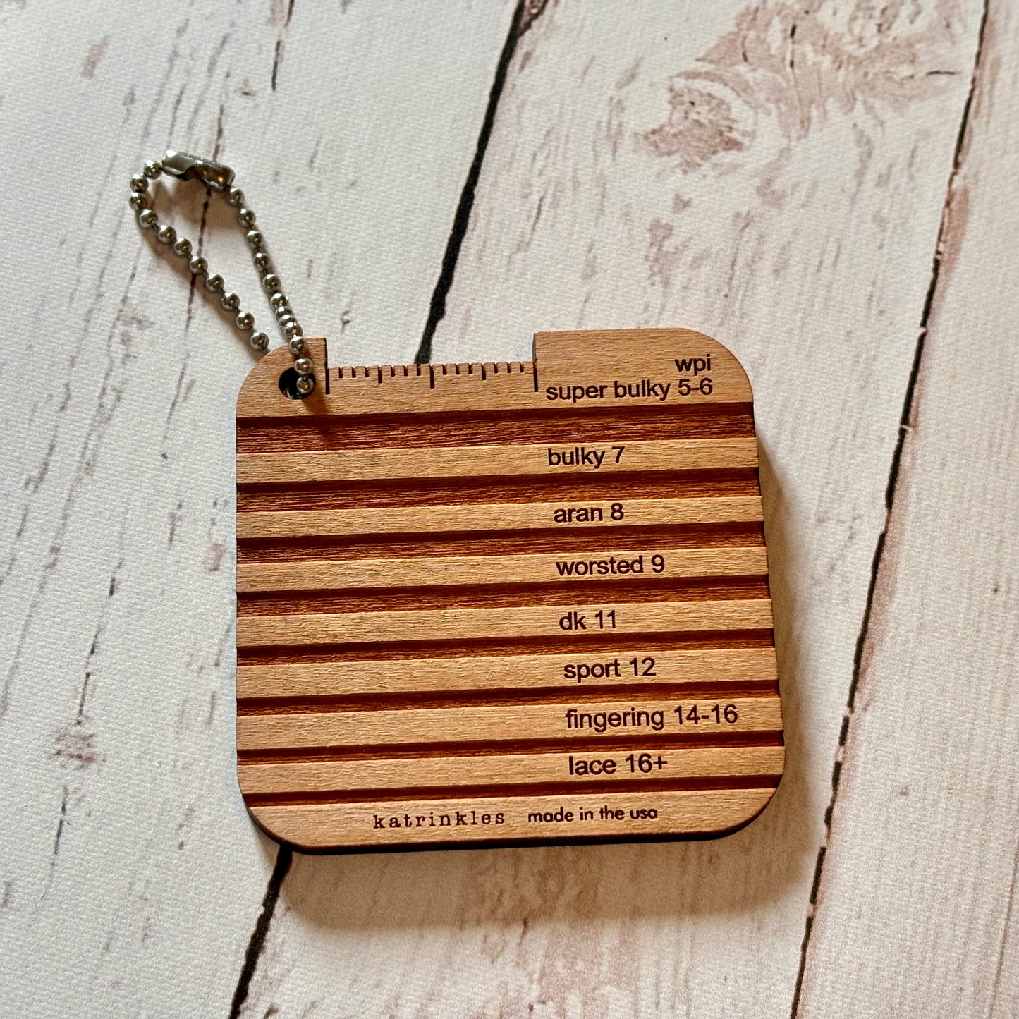 Mini Tool: WPI Yarn Weight Gauge With Etched Yarn Grooves