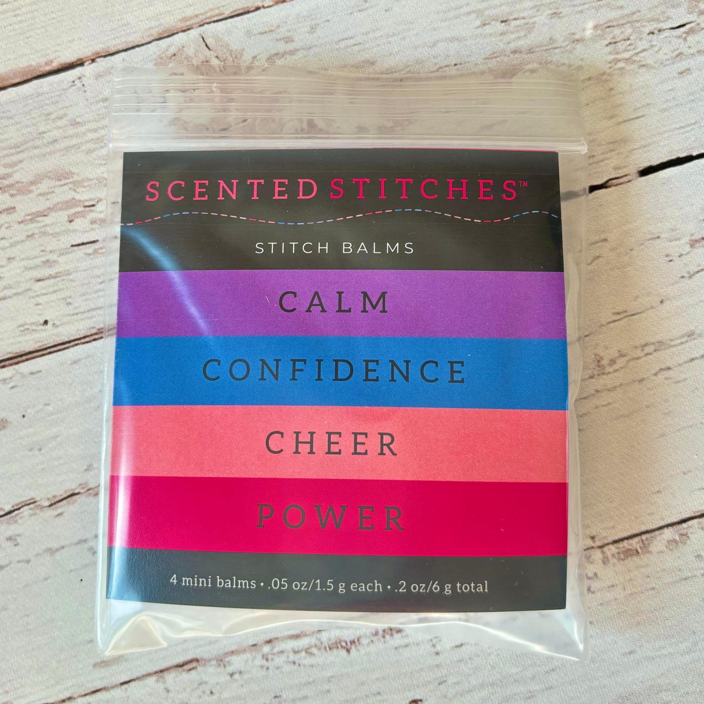 Scented Stitches | Aromatherapy Stitch Balm | Scent Sampler | Set of 4 (.05 oz) Sample Sizes