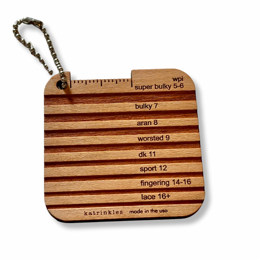 Mini Tool:  WPI Yarn Weight Gauge With Etched Yarn Grooves