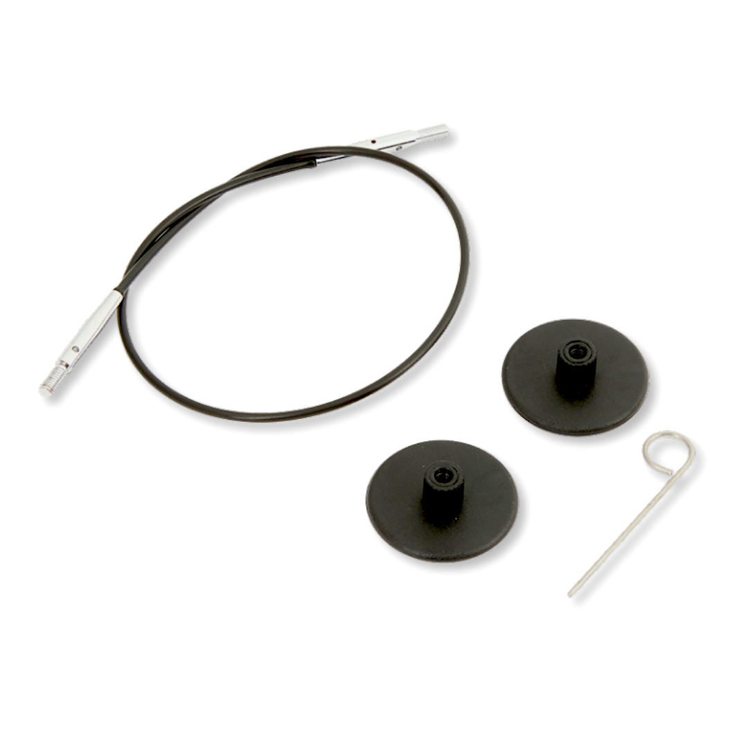 Knitter's Pride 8" Cords - Black Silver or Yellow (makes 16" needle)