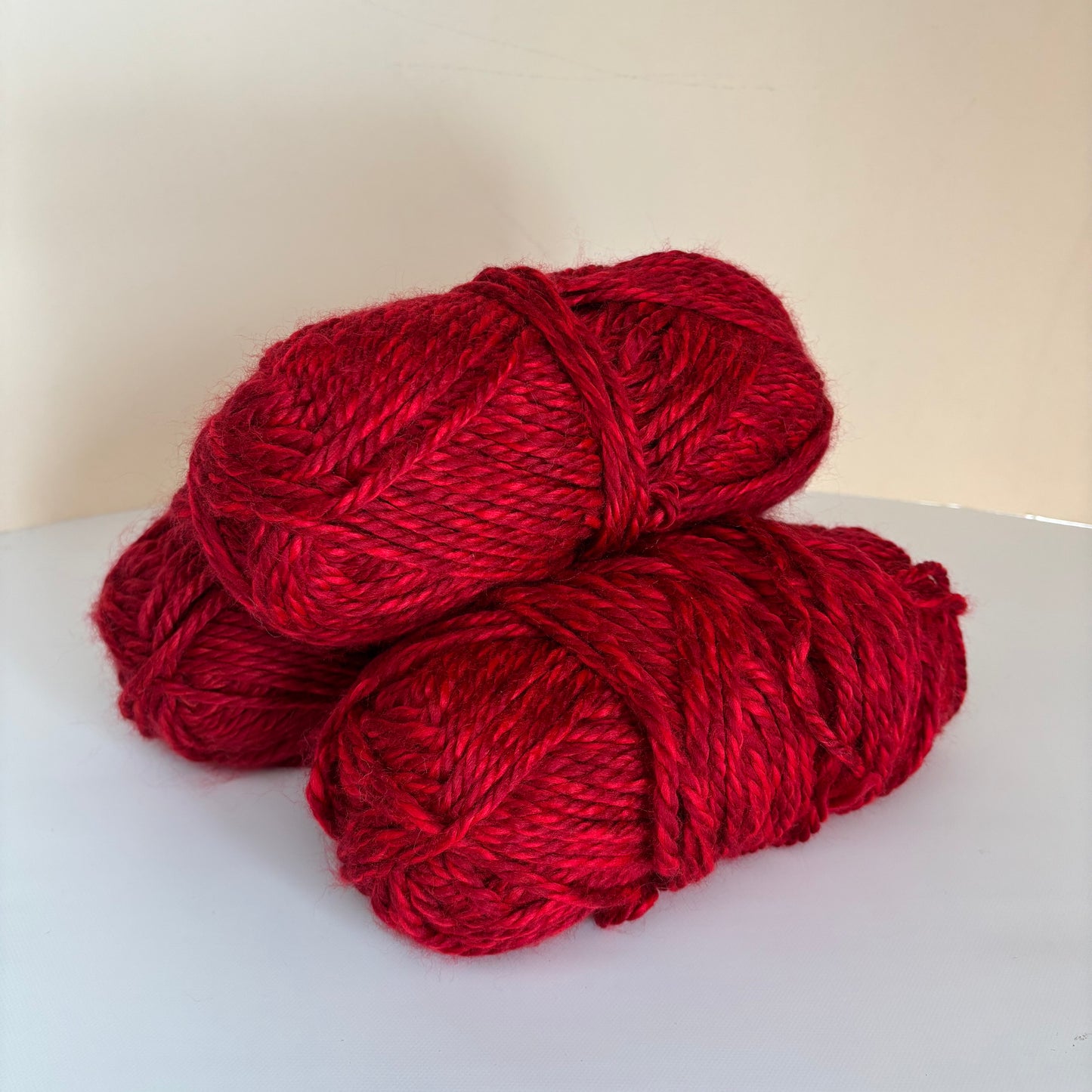 YARN: Super Bulky RED mystery yarn (no label) - Lot of 3