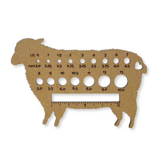 Mini Tool:  Sheep Knitting Needle Gauge