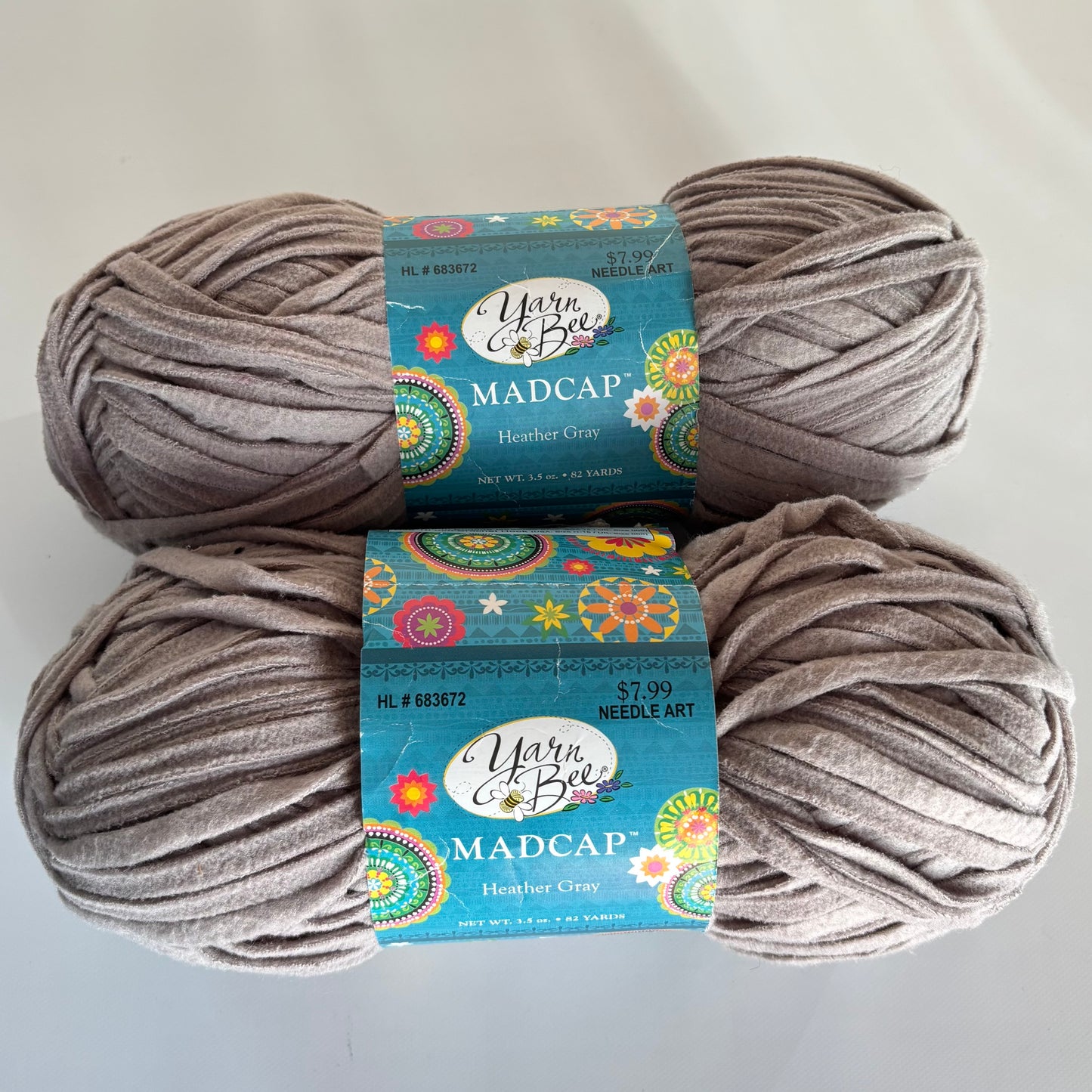 YARN (DISCONTINUED): Yarn Bee Madcap in Heather Gray (lot of 2)