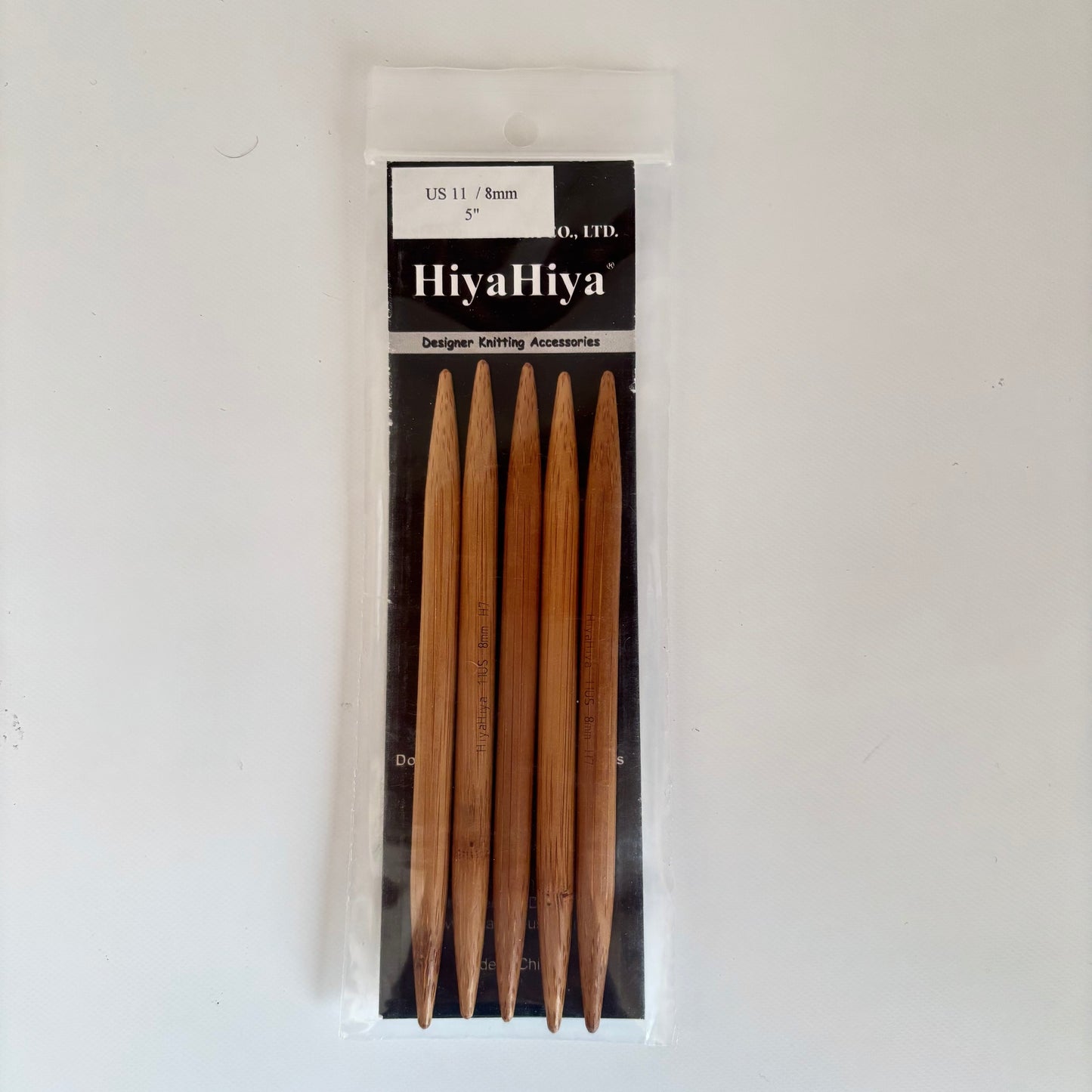 TOOLS: Hiya Hiya Bamboo Double Point Needles US 11 (8 mm) - 5"