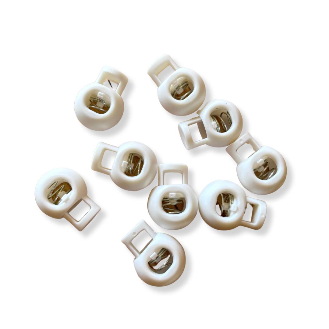 Cord Lock Stitch Stoppers (Pkg of 2) White or Black
