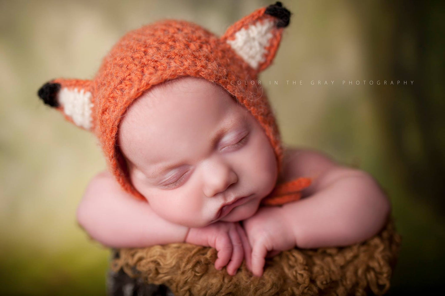 Crochet Pattern for Woodland Fox or Bear Baby Bonnet | Crochet Baby Bonnet Pattern | Baby Hat Crocheting Pattern | DIY Written Crochet Instructions
