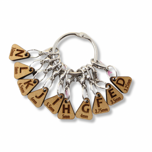 Stitch Markers:  "Crochet Hook Letter Reminder" Stitch Marker Set