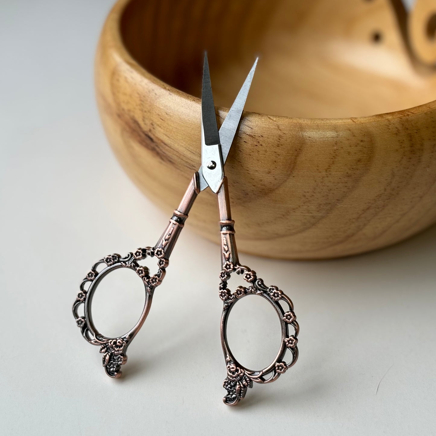 Vintage Style Victorian Scrollwork Embroidery Scissors with protective sleeve