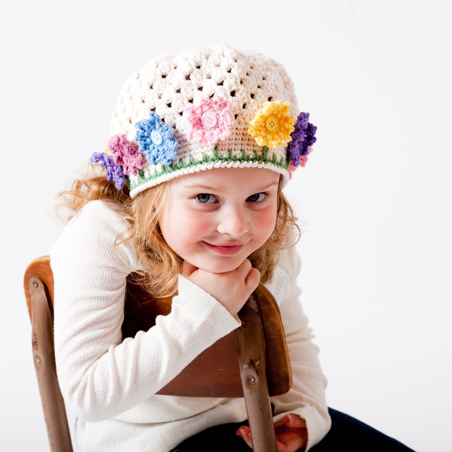 Crochet Pattern for Flower Garden Hat | Crochet Hat Pattern | Hat Crocheting Pattern | DIY Written Crochet Instructions