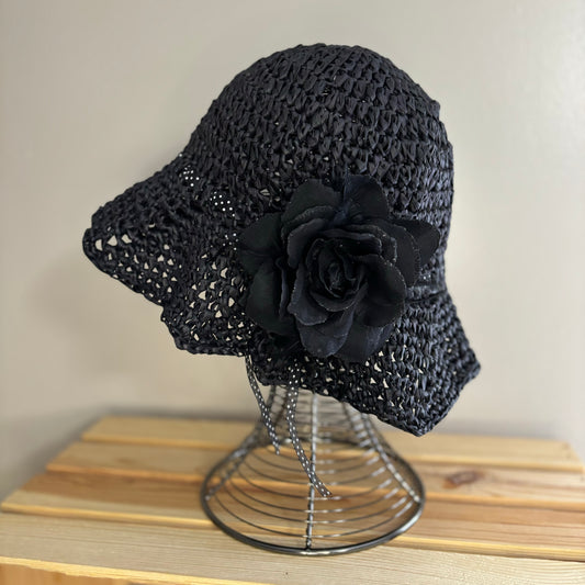 Premium Handmade Sun Hat | Adult Size | Detachable Faux Flower  |  Ready To Ship