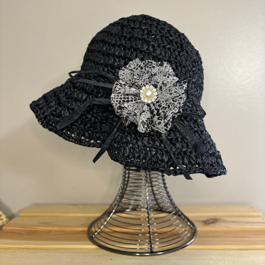 Premium Handmade Sun Hat | Adult Size | Detachable Faux Flower  |  Ready To Ship