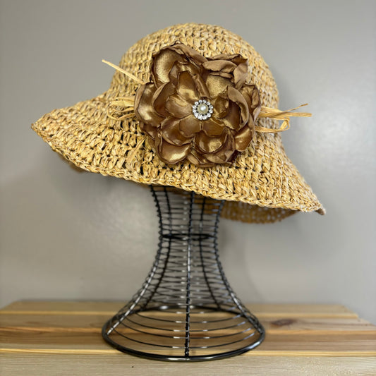 Premium Handmade Sun Hat | Adult Size | Detachable Faux Flower  |  Ready To Ship