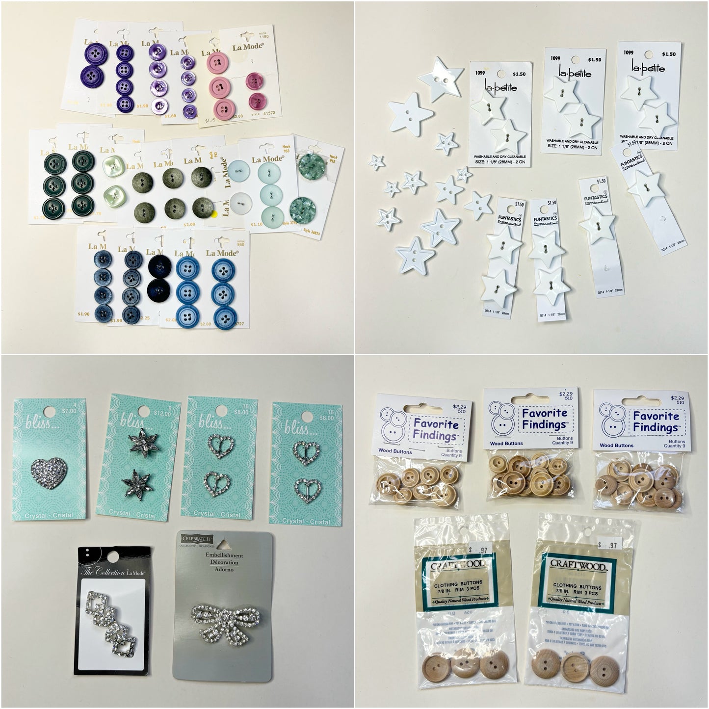 BUTTONS: Assorted Lots (various colors and sizes)