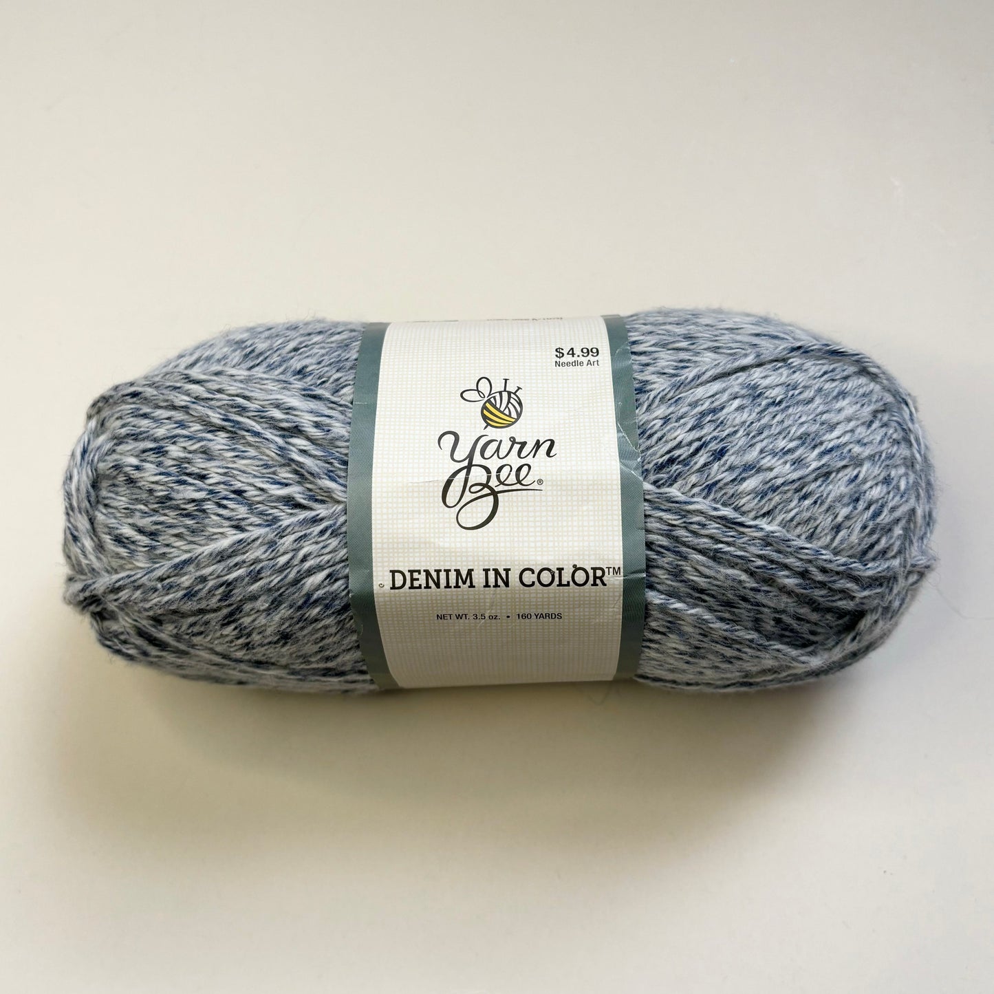 YARN (DISCONTINUED): Hobby Lobby Yarn Bee 'Denim in Color' #4 worsted weight yarn (individual skeins, denim, gray or black)