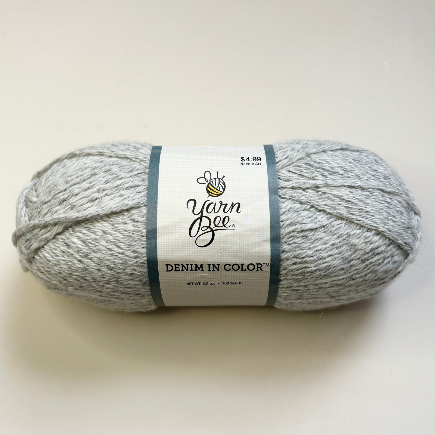 YARN (DISCONTINUED): Hobby Lobby Yarn Bee 'Denim in Color' #4 worsted weight yarn (individual skeins, denim, gray or black)